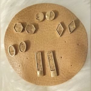 Geometric Super Cute Leopard Print Women's Earring Set